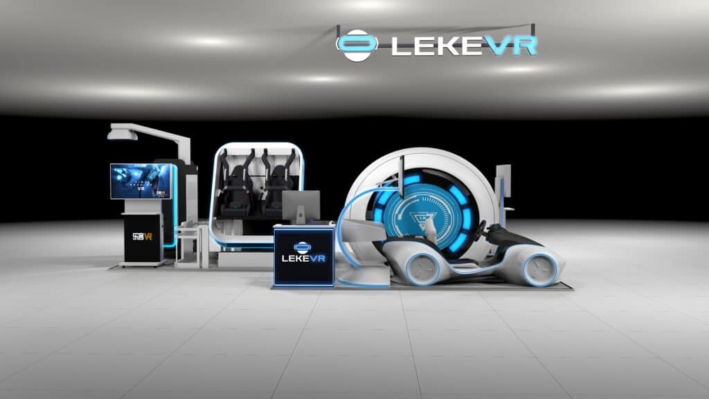 Advanced virtual reality and immersive technology setup at LEKEVR for innovative experiences. Cutting-edge VR equipment designed for entertainment, training, and interactive applications.