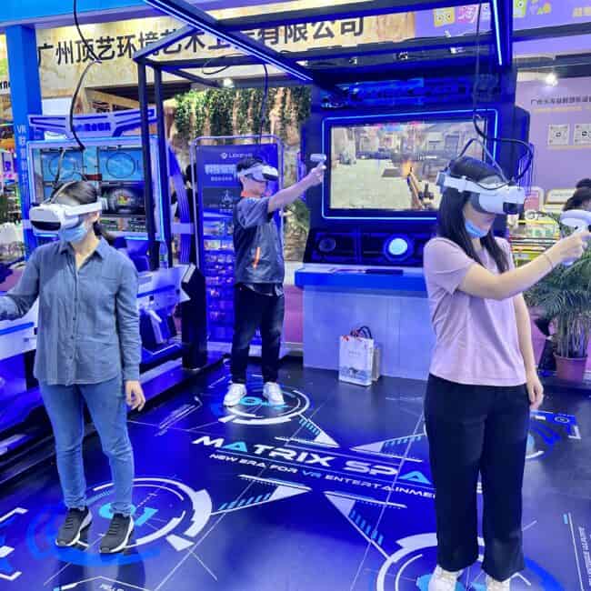Virtual reality arcade experience showcasing advanced VR gaming setups and immersive entertainment technology at Lekevexport.