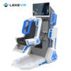 VR Simulator Station for Immersive Experiences. High-tech VR simulator station with a comfortable racing seat, large monitor, and advanced controls for realistic virtual reality gaming and training. Perfect for entertainment centers, educational institutions, and corporate training.