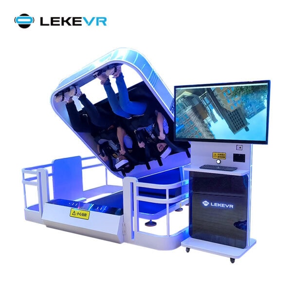 Immersive VR simulators for interactive amusement park attractions and entertainment venues, featuring comfortable seats, realistic visuals, and advanced technology to enhance visitor engagement.