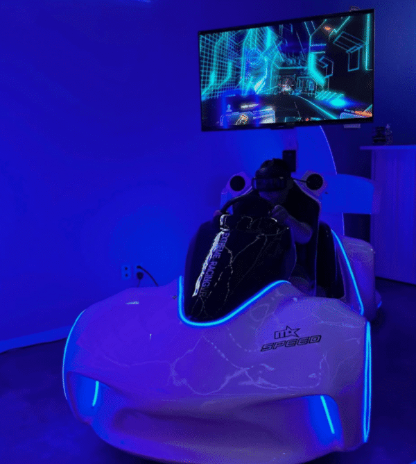 LEKE VR Car VR racing simulator with immersive digital environment.