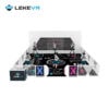 Immersive VR gaming experience featuring robots, customizable interactive environments, and advanced technology for entertainment and team-building activities.
