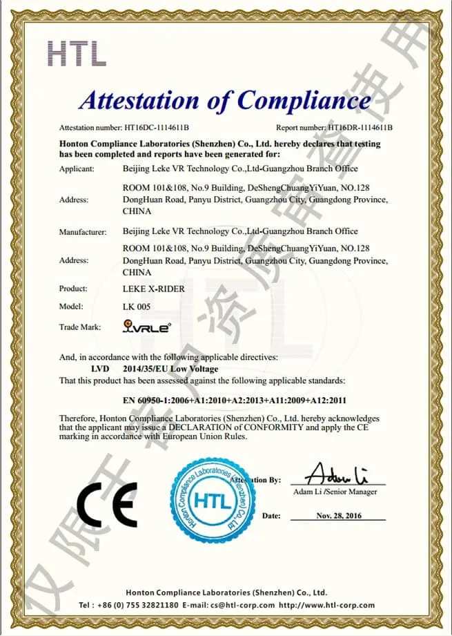 Home 51 CE Certificate X-RIDER