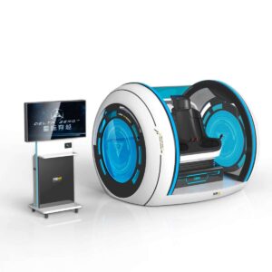 Advanced medical virtual reality simulator with immersive headset and interactive screen for training and diagnostics. Cutting-edge technology designed for healthcare professionals and medical educati.