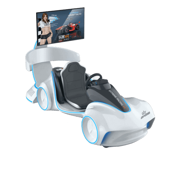 赛车-scaled-e1756090544899.png An immersive driving simulator with a sleek design, adjustable seat, and large screen display for realistic racing experiences. Perfect for gaming centers and entertainment venues.