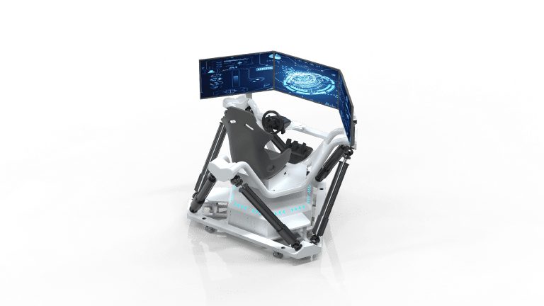 What Is the Best Type of Chair for Virtual Reality? Your Guide to Motion Racing Simulators 2 LEKE VR 6DOF full-motion racing simulator with triple-screen cockpit and force-feedback steering wheel