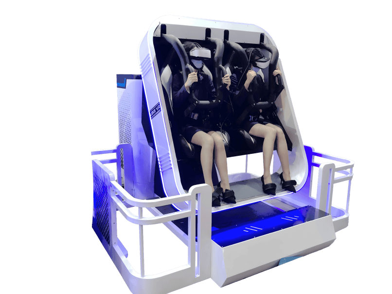 VR Chair 360 dual-player flying theater with ergonomic seats and safety harness — 9D virtual reality experience