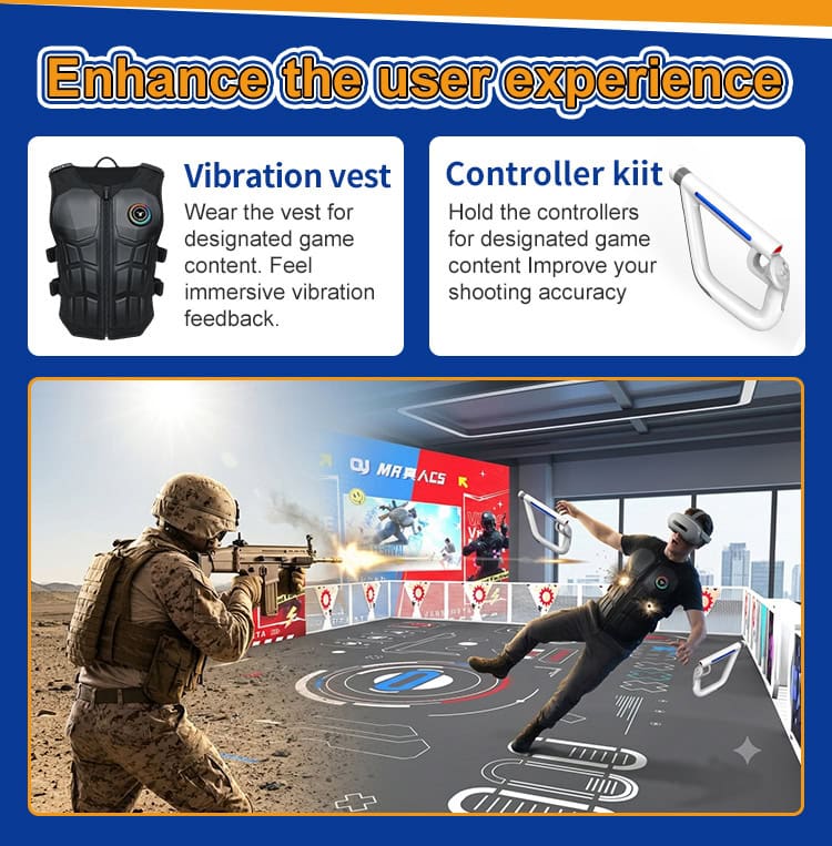 Advanced Haptic Vest and Tactical Gun Controller for VR Arena vr-laser-tag-arena-haptic-vest-tactile-gun