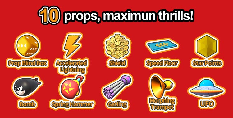 Ten VR Kart power-up items for item-based racing
