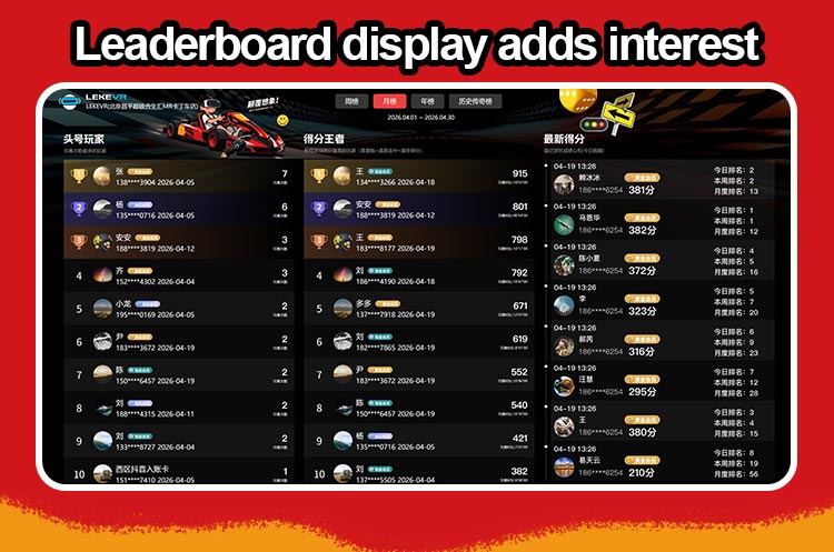 VR Kart live leaderboard drives repeat play