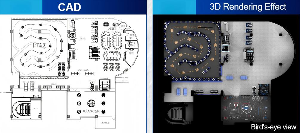Nine-grid layout showcasing LEKE VR equipment lineup with 3D renderings and feature labels