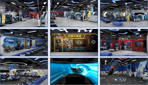LEKE VR 3D store rendering showing front elevation view and 45-degree angle perspective of the Changsha venue layout