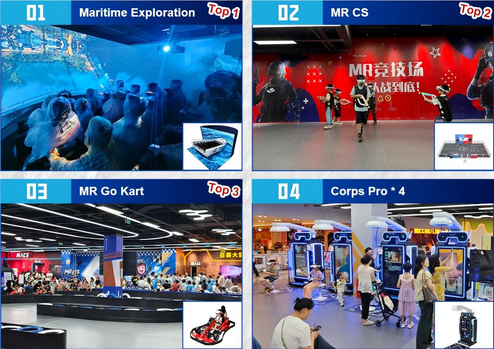 Real on-site photograph of LEKE VR Changsha store interior with guests actively playing on VR racing simulators and free-roam arena